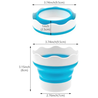 3 Pcs Collapsible Paint Brush Washer Silicone Portable Painting Water Cup Mini Foldable Washing Bucket Brush Holder Organizer Cleaner for Watercolor Oil Painting