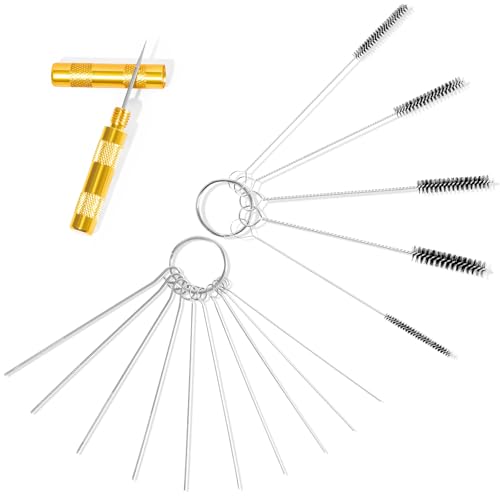 Airbrush Cleaning Kit, Airbrush Cleaner for Spray Paint Airbrush Cleaning, 16PCS Airbrush Accessories with 10 Cleaning Needles, 5 Cleaning Brushes and 1 Sharp Pick Needle