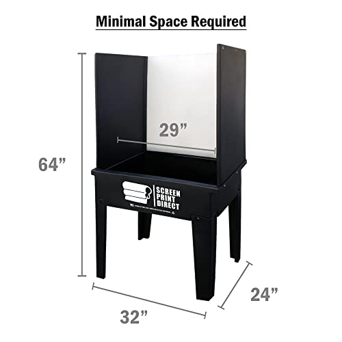 Screen Print Direct® Screen Printing Washout Booth - Reclaim Silk Screens | Compact Vertical Design, 32 By 24 By 64 Inches - Chemical Resistant, Recycled Polyethylene, Easy Assembly - size: Washout Booth Tank Kit