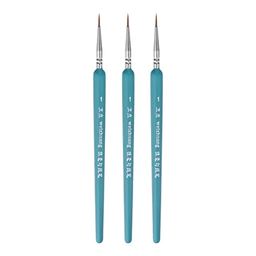 HARFINGTON 3pcs Detail Paint Brushes 10mm Pointed Tip 182mm Length Nylon Hair Miniature Painting Brush for Watercolor Oil Acrylic Painting(1#), Blue - color: Blue, size: 1# 10mm