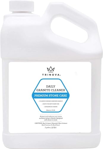 TriNova Granite Cleaner & Polish Gallon Refill for Daily Use - Made in USA, Enhances Shine, Streak-less - for Counter-tops, Marble, Stone, Bathroom Tile Kitchen, & Islands - 128 fl oz (4PK) - style: 1 Gallon (Pack of 4)