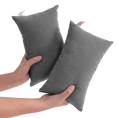 NTBAY Tiny Pillows, Set of 2, 7"x11", Dark Grey - color: Dark Grey, size: 11"x7"