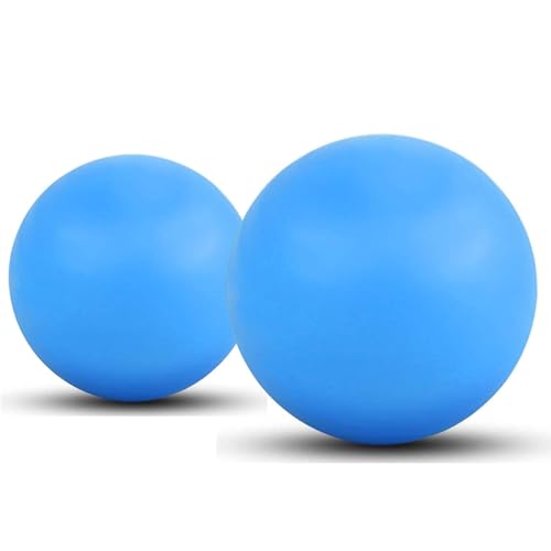 WOVTE 2 Pack Massage Lacrosse Balls for Sore Muscles, Shoulders, Neck, Back, Foot, Body, Deep Tissue, Myofascial Release, Trigger Point Therapy, Muscle Knots and Yoga Therapy (Blue) - color: Blue Blue