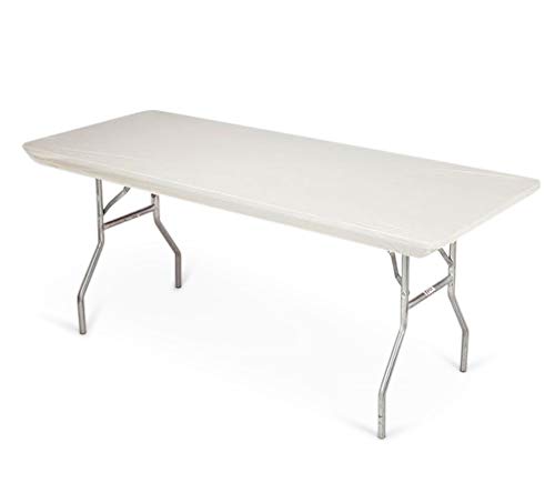 6' Rectangle Plastic Table Covers 30" x 72", Bundle of 5 (Ivory) - color: Ivory