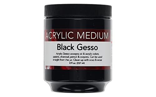 Art Advantage Medium Acrylic Gesso 8oz Black (3202-08) - style: Black Gesso