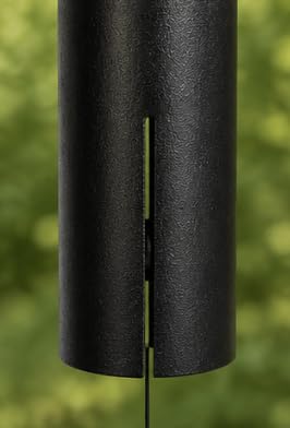 Carson 36" Black Cylinder Wind Chime – Deep Tone Outdoor Wind Chime with Adjustable Striker, Powder-Coated Steel Hanging Chime for Patio, Porch, Garden & Memorial Decor