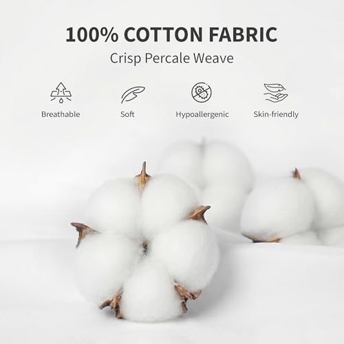 Sunflower 100% Cotton Pillow Protectors with Zipper Standard Size 2 Pack - size: Standard（Pack of 2）