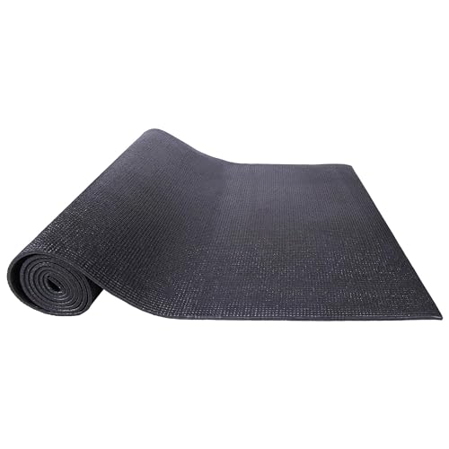Fitvids All Purpose Thick High Density No Tear Exercise Yoga Mat with Strap & Lightweight Features for Indoor & Outdoor Use - color: Black