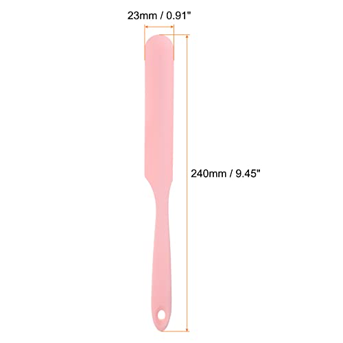 HARFINGTON 2Pcs Silicone Spatula Scraper 9.45" Reusable Non-Stick Flexible Spatulas for Epoxy Resin Liquid Paint Arts DIY Crafts, Pink - color: Pink