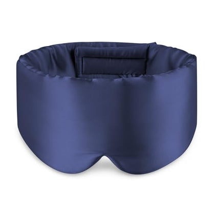 Zenssia 100% Mulberry Silk Sleep Mask Eye Mask for Men and Women, Dark Blue - color: Dark Blue