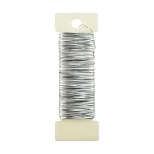 HAHIYO 26Gauge Silver Wire - 1 Roll, 38 Yards (115 Feet) Flexible Floral Wire for Crafts, Christmas Wreaths, Tree & Flower Arrangement, Wedding DIY - color: Silver, size: 26Gauge-1P/38Yards
