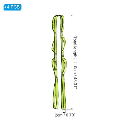 PATIKIL Daisy Chain Straps, Strong Climbing Strap Adjustable Nylon Chain Sling with Loops for Aerial Yoga Hammock Swing - color: Green, size: 43 Inch