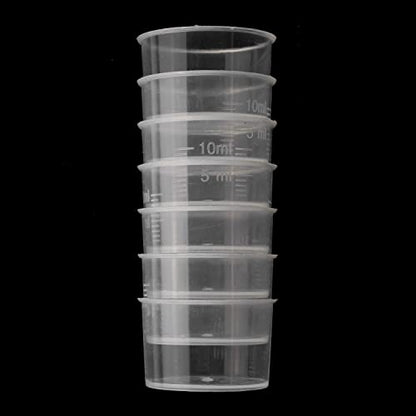 MEETOOT 50pcs Disposable Measuring Cup 10ml Laboratory Test Cups with Scales, Clear Liquid Measuring Cups