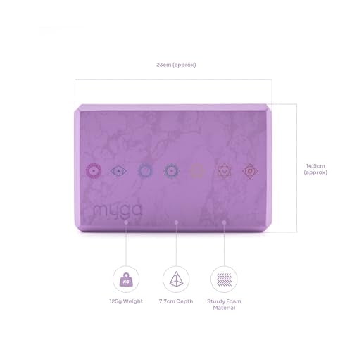 MYGA Yoga Block,Lightweight EVA Foam Yoga Brick,High Density Non-Slip Block for Yoga Poses, Pilates, Balance and Flexibility - color: Chakra, size: One Size