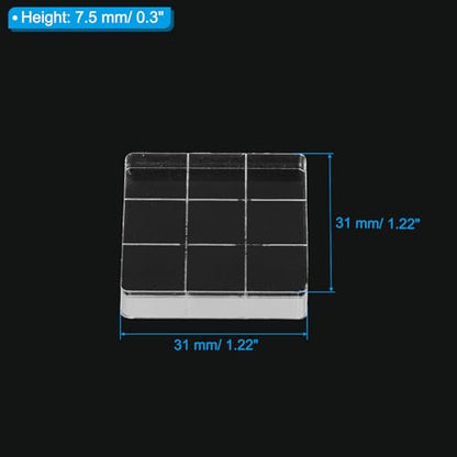 PATIKIL Acrylic Stamp Block, 15 Pack Stamping Block Square Shape with Grid Lines Decorative Mounting Blocks Set for Scrapbooking DIY Crafts Card Making, 1.22" x 1.22" - size: 1.22" x 1.22"