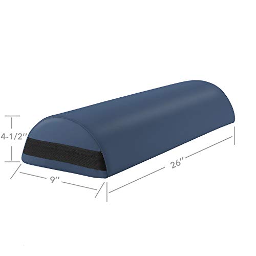 Saloniture Jumbo Half Round Massage Table Bolster Under-Knee Pillow Pad - 26 x 9 x 4.5 Inch - Blue - color: Blue