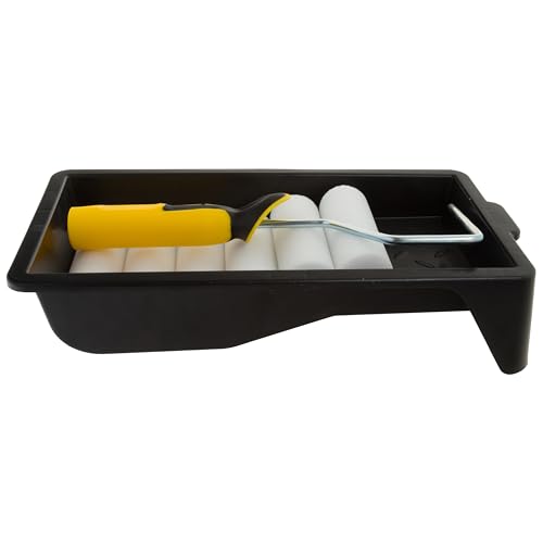 Coral 43401 Easy Coater Paint Mini Roller Kit - Includes 8 pcs (6 Covers) High-Density Foam Cover for Gloss Roller Kit - Ultimate Paint Roller Set for House Painting - Ideal Wall Painting Kit - size: 4" Mini - 8PC (Gloss), style: Mini-Roller Set