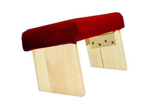 Mudra Crafts Maroon Foldable Meditation Chair - Yoga Zen Meditation Bench Kneeling Stool - Wooden Meditation Stool with Cushion - Prayer Kneeler Seiza Meditation Seat - color: Maroon Cushion