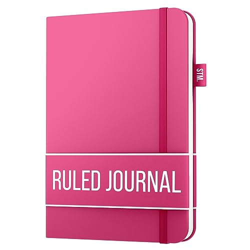Lined Journal Notebook for writing | Ruled 150 pages, 120gsm Thick Paper with Sticky Notes,pen loop, elastic band, leather hard cover | Scribbles That Matter A5 journals for writing, 5.75x8.2 inches - color: Pink1