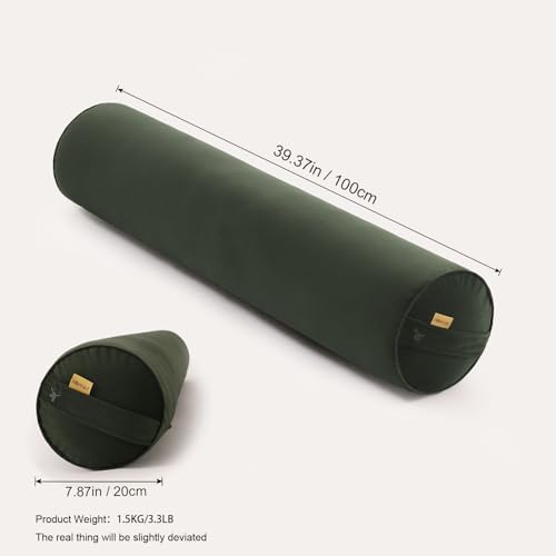 Body Pillow for Adults,Long Round Pillow,Big Cylindrical Pillow,Large Full Bolster Pillows for Side Sleepers (Jade Green, 39.37"*7.87") - color: Jade Green, size: 39.37"*7.87"