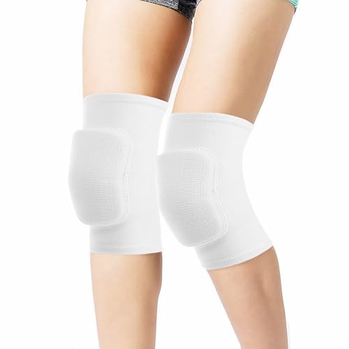 Volleyball Knee Pads for Girls Women Men Youth Kids Knees Protective - color: White, size: Medium