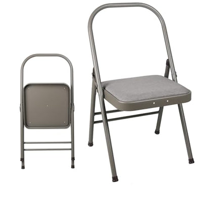 INNOLIFE Modern Minimalist Yoga Chair, Foldable & Space-Saving, 300 lbs Capacity, Grey - color: Grey