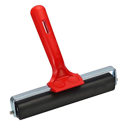 PATIKIL 6 Inch Rubber Roller Brayer, Anti Skid Hard Rubber Rolling Tools for Wallpaper Art Craft Printing Printmaking Ink Stamping Tape Construction, Black - size: 6 Inch