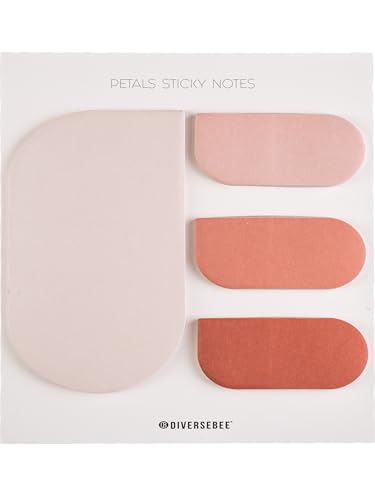 DiverseBee Pastel Sticky Notes Set, Cute Sticky Notes, Aesthetic Self-Stick Note Pads, Sticky Tabs, Page Flags, Planner Accessories, Journaling Office School Bible Study Supplies (Petals) - color: Petals
