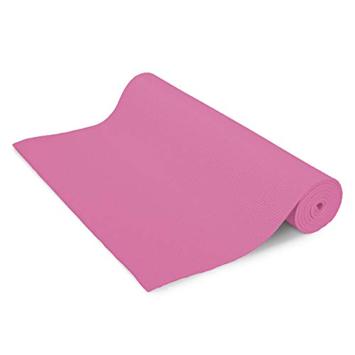 Bean Products Yoga Mat for Exercise - Non Slip Thick Comfortable Workout Floor Mat for Adults and Kids - Eco Friendly Foldable Yoga Mat for Yoga, Pilates, Gym and Stretching - color: Pink, size: Adult (72" x 24")