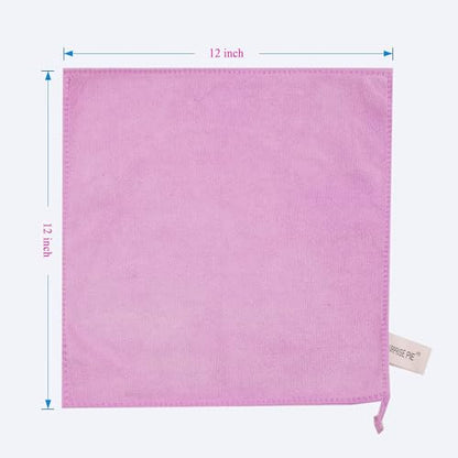 Premium Microfiber Cleaning Cloths, Ultra Absorbent Lint-Free Reusable Towels for Kitchen, Glass, Countertops, Stainless Steel & Household Cleaning, 400 GSM, 12" x 12" - color: Purple