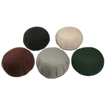 Kapok Zafu Meditation Cushion - color: Black With Natural Center