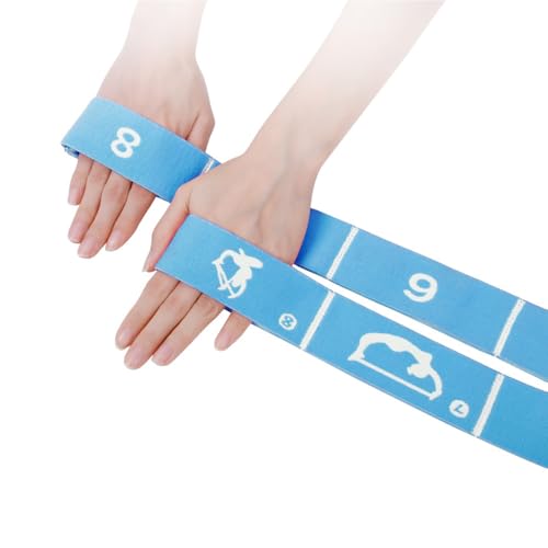 2-Pack Adjustable Kids Dance Stretch Bands - 8-Loop Elastic Bands for Ballet, Latin, Yoga, Gymnastics & Stretching - Flexible, Multi-Section Design for Dance Training & Flexibility - color: Purple+Blue