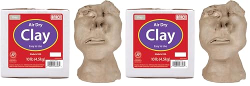 AMACO 4630-3C Air Dry Modeling Clay, Gray, 10 Pound (Pack of 2) - size: 10 Pound (Pack of 2)