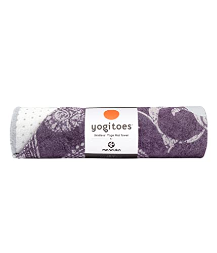 Manduka Yogitoes Hot Yoga Mat Towel - 71" | Moisture Activated Grip | Patented Silicone Nubs | Highly Absorbent, Durable & Easy Care | Made from Recycled Materials | 71 x 24 Inches | Geija Purple - color: Geiija Purple, size: 71" x 24"