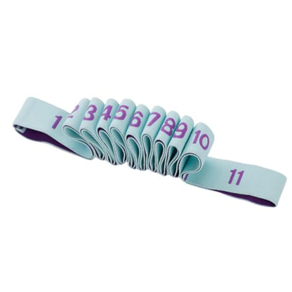 11 Loops Multi-Grip Stretch Strap with Numbers, Non-Slip Elastic Yoga Band for Physical Therapy, Ballet & Dance Flexibility