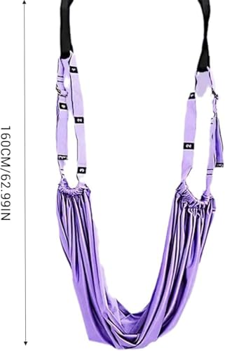 Aerial Yoga Rope for Door,Yoga Door Swing,Leg Stretcher Strap - color: purple.