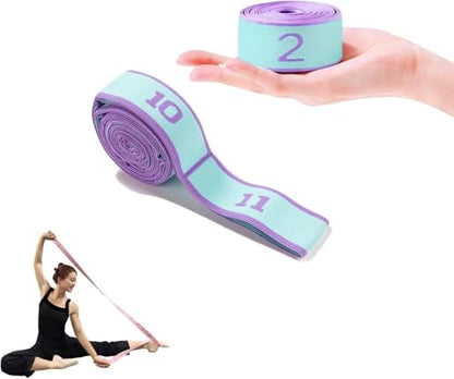 Multi-Loop Stretch Band - Yoga, Pilates, Ballet, and Physical Therapy Stretching Strap for Flexibility, Leg Stretching, and Exercise - Durable Stretching Equipment - color: Blue - 11 Loops