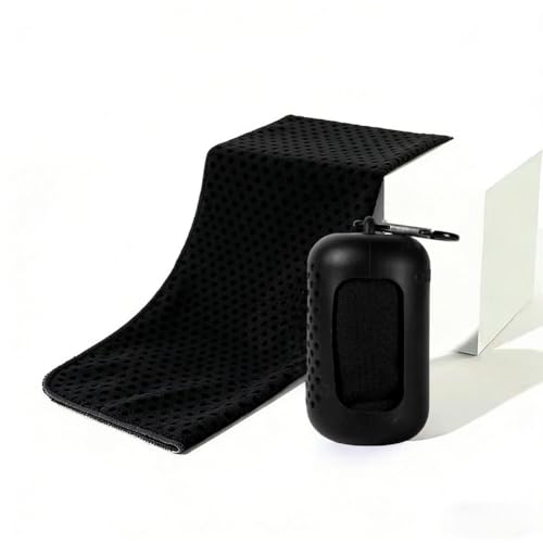 Quick Dry Sports Towel with Cooling Neck Wraps Soft Breathable Towels for Yoga Workout Gyms Lightweight Absorbent Microfiber Towels Set for Travel Outdoor Workout Sport Fitness Black Cooling Towel Set - color: Black