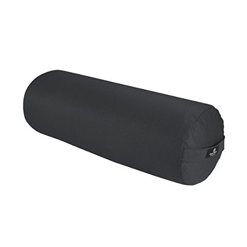 Hugger Mugger Round Yoga Bolster - Firm Round Shape, Higher Profile, Great Under Knees, Soft Support, Handmade in The USA - color: Gray
