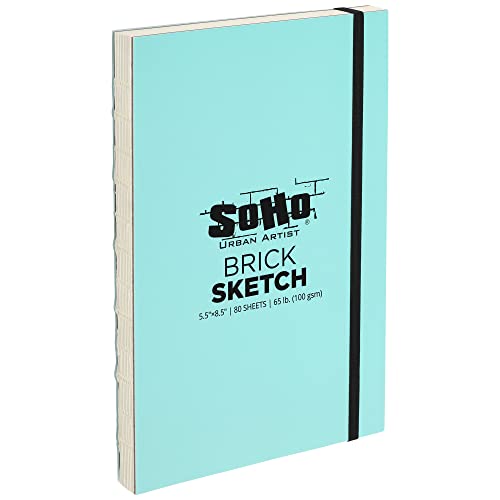 SoHo Urban Artist Brick Sketchbook Journals for Sketching, Drawing, Colored Pencils, Graphite, and More - Sketch 5.5"x8.5" (100 GSM, 80 Sheets) - color: Sketch, size: 5.5 x 8.5in
