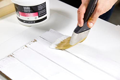Liquitex Basics Gesso Surface Prep Medium, 473ml (16-oz) Bottle, White | Matte white, opaque finish. Creates the ideal absorbency, stiffness and adhesion for paint. - style: 16-oz