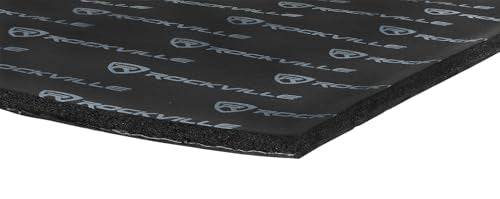 Rockville RockMat Pro 50 Sq Ft 3-in-1 Car Sound Deadener, 275mil, 20 Sheets | Foam/Rubber/Aluminum, Self-Adhesive, Waterproof, 7mm Thick, Includes Roller, Non-Toxic, Vibration Dampening, Paintable - style: 50 SQUARE FEET