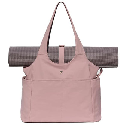 ESVAN Yoga Tote Bag Mat bag Women Shoulder Bags Carryall Tote for Travel Office Workout Gym Nurse Beach - color: Pinklish Purple