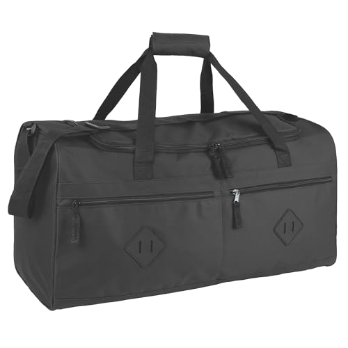 24 Inch 55 Liter Multi Pocket Duffle Bags for Men & Women For Traveling, the Gym, and as Sports Equipment Bag/Organizer - color: Black & Yellow