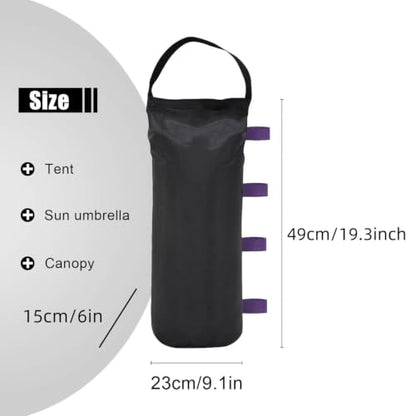 145 LBS Canopy Weights Sand Bags, 4-Pack Sand Bags for Weight Outdoor Advertising Tent Sunshade Fixed Windproof Pop up Canopy Tent Weights (Black-Purple Straps) - color: Black-purple straps