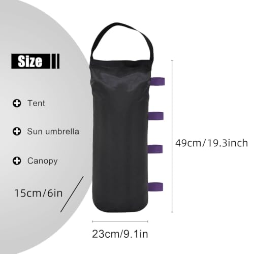 145 LBS Canopy Weights Sand Bags, 4-Pack Sand Bags for Weight Outdoor Advertising Tent Sunshade Fixed Windproof Pop up Canopy Tent Weights (Black-Purple Straps) - color: Black-purple straps
