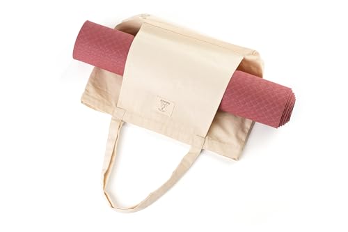Mat Tote Bag – Cotton Canvas Yoga Mat Carrier – Eco-Friendly & Durable Yoga Mat Holder for Gym, Pilates, Travel, or Studio Use
