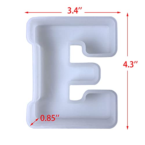 4 inch 26 Pack English Letter Silicone Mold - Alphabet Capital & Large Letter Resin Casting Mold - color: letter-4inch-26-pack