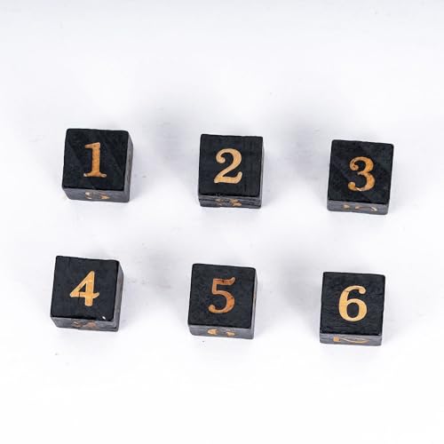 16mm D6 Dice Set 10PCS Wooden 6 Sided Dice for D&D RPG Board Games - color: D6-black N