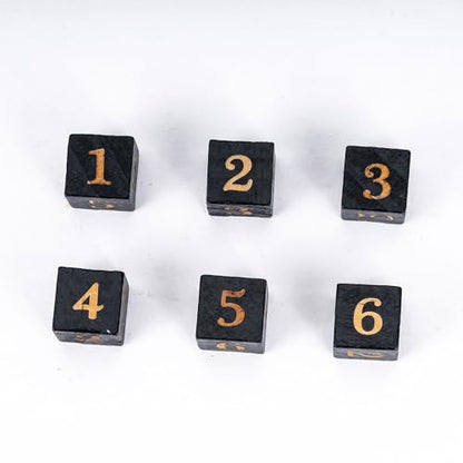 16mm D6 Dice Set 10PCS Wooden 6 Sided Dice for D&D RPG Board Games - color: D6-black N